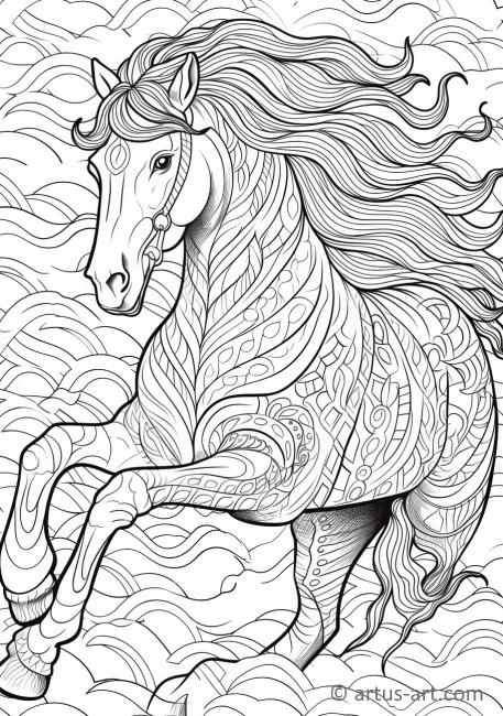 Página para colorear de caballo